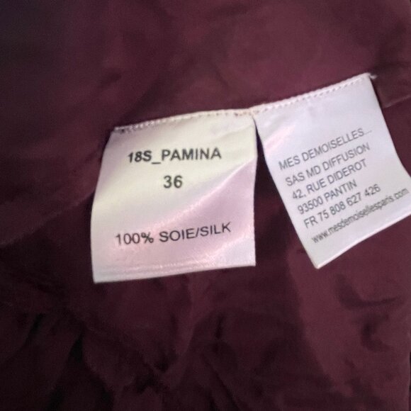 Mes Demoiselle 100% Silk Midi Slip EU 36 - Burgundy/Wine - Picture 3 of 4